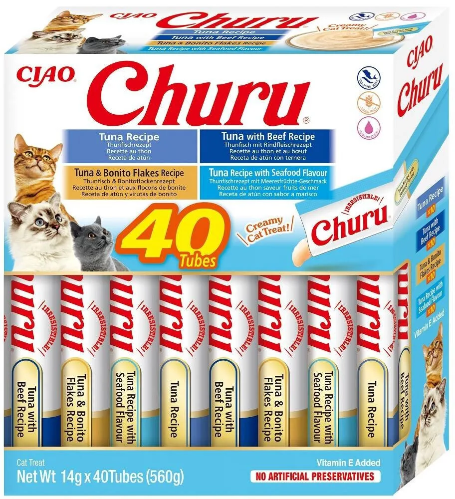 Inaba Churu Variety Box Tuna Cat Treats 40 X 14g - Image 1