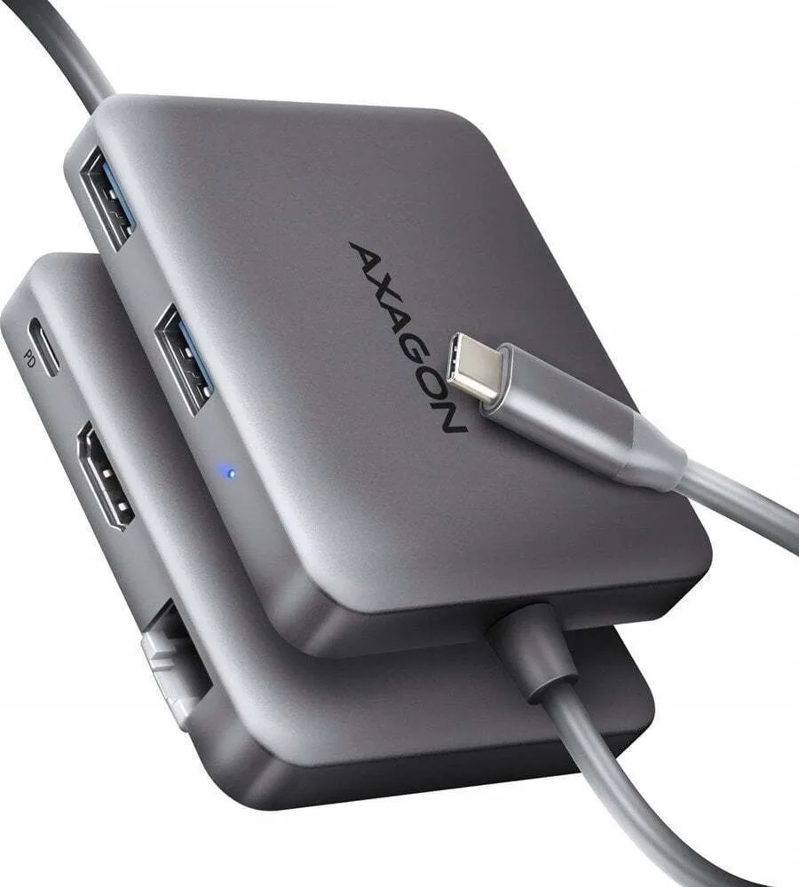 Axagon HMC-5HL USB-C Docking Station με HDMI 4K PD Ethernet Γκρι - Image 1