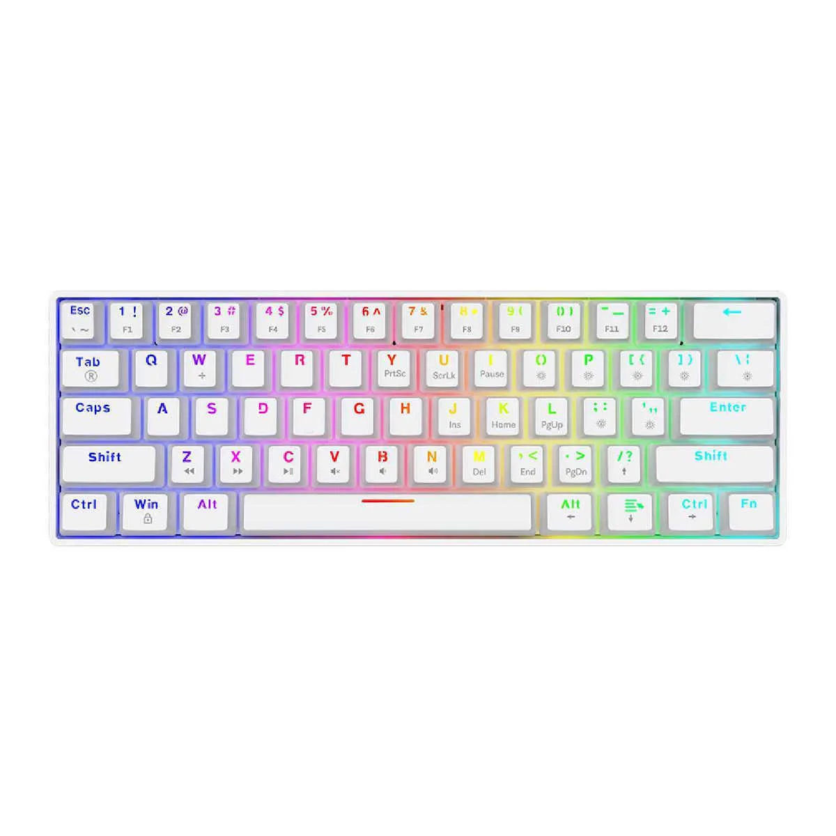 Savio WHITEOUT X2 Gaming Μηχανικό Πληκτρολόγιο 60% με Outemu Brown διακόπτες και RGB φωτισμό (Αγγλικό US) Λευκό - Image 1