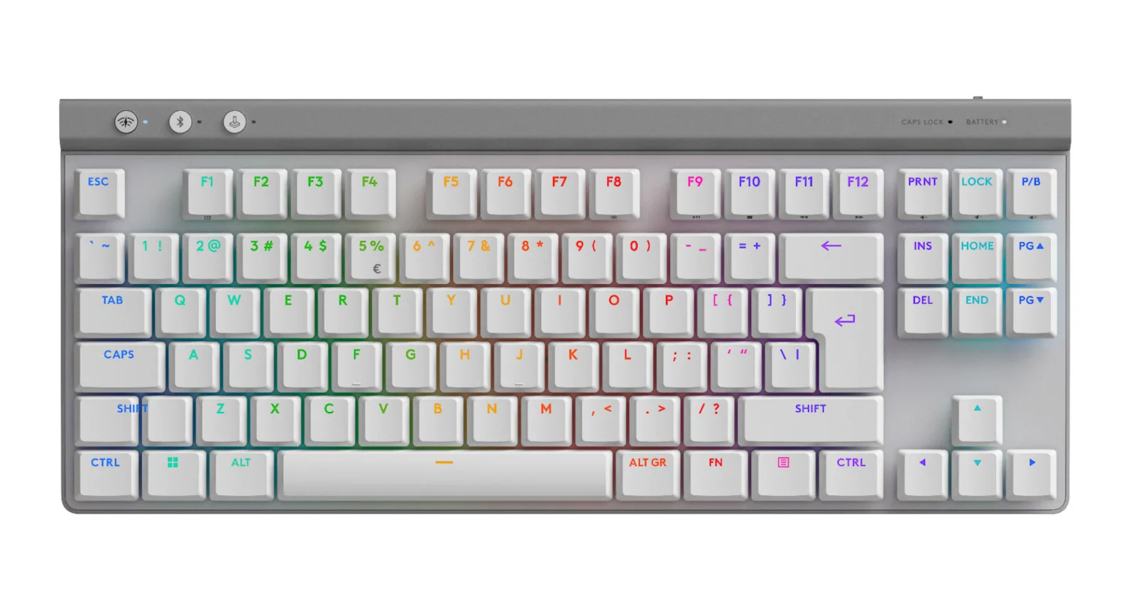 Logitech G515 Lightspeed Ασύρματο Gaming Μηχανικό Πληκτρολόγιο Tenkeyless με GL Tactile διακόπτες και RGB φωτισμό (Αγγλικό US) Λευκό - Image 1
