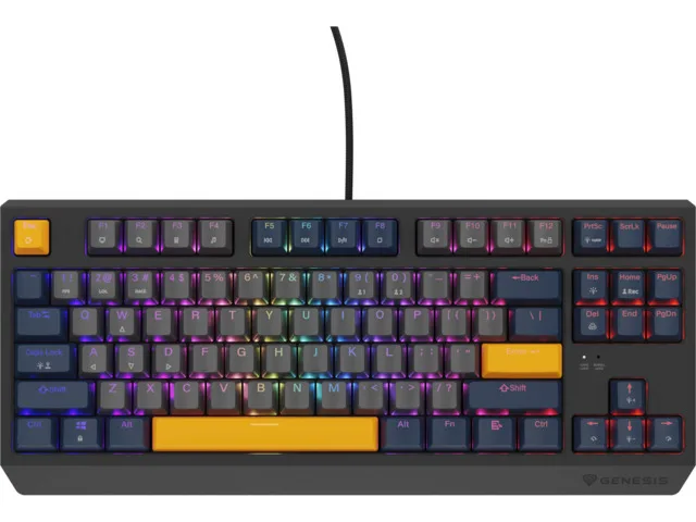 Genesis Thor 230 TKL Gaming Μηχανικό Πληκτρολόγιο Tenkeyless με Outemu Panda διακόπτες και RGB φωτισμό (Αγγλικό US) Naval Blue Negative - Image 1