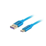 Lanberg Braided USB 2.0 Cable USB-C male - USB-A male Μπλε 1m (CA-USBO-21CU-0010-BL)
