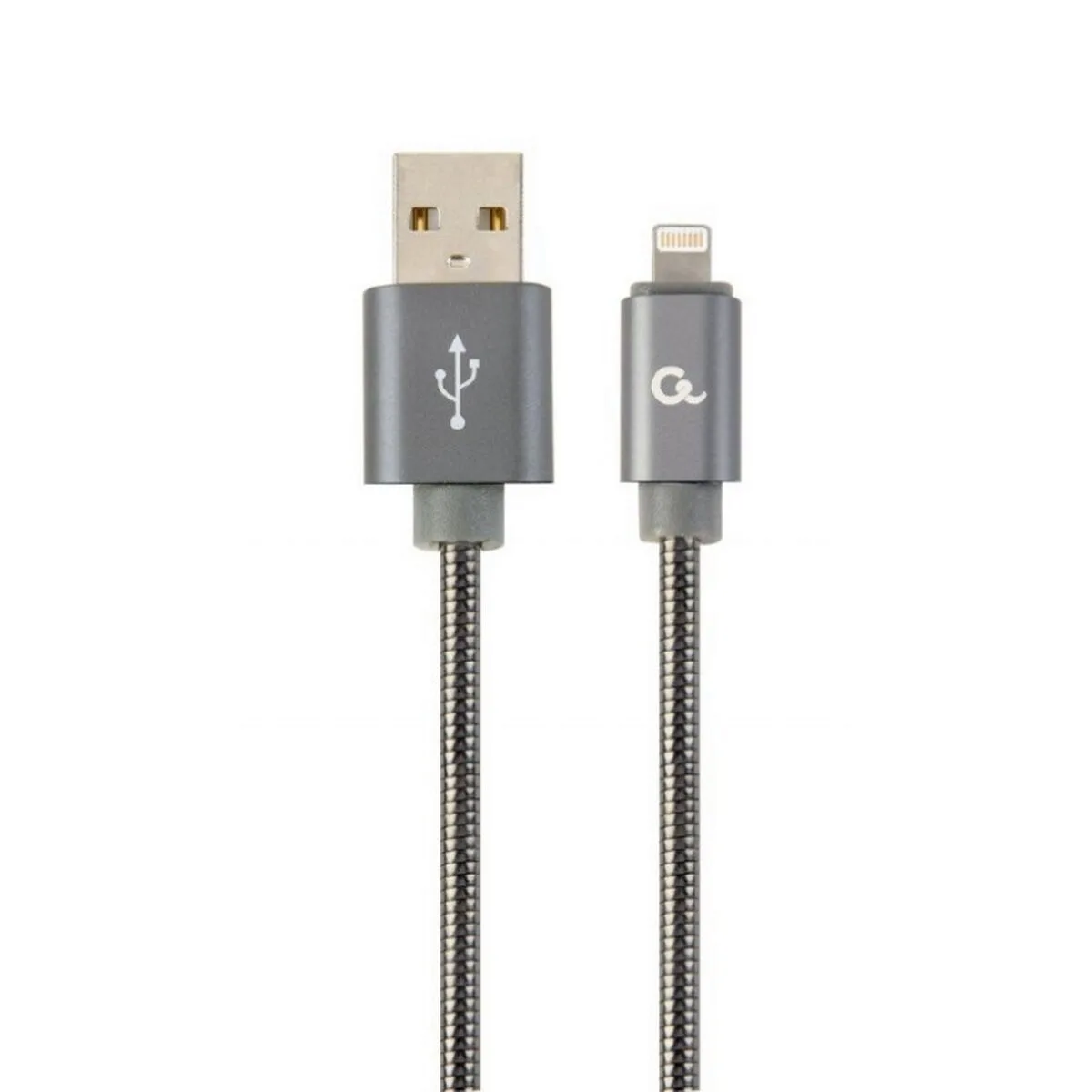 Cablexpert Braided USB to Lightning Cable Γκρι 2m (CC-USB2S-AMLM-2M-BG) - Image 1