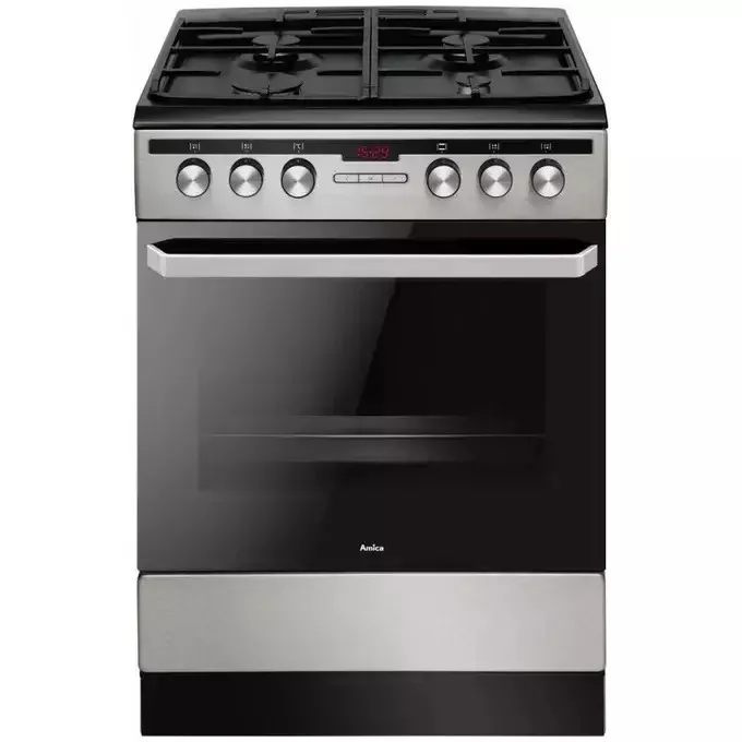 Amica 618GEH2.33HZpTaDpAF(Xsx ) Κουζίνα 65lt με Εστίες Υγραερίου Π60εκ. Inox - Image 1