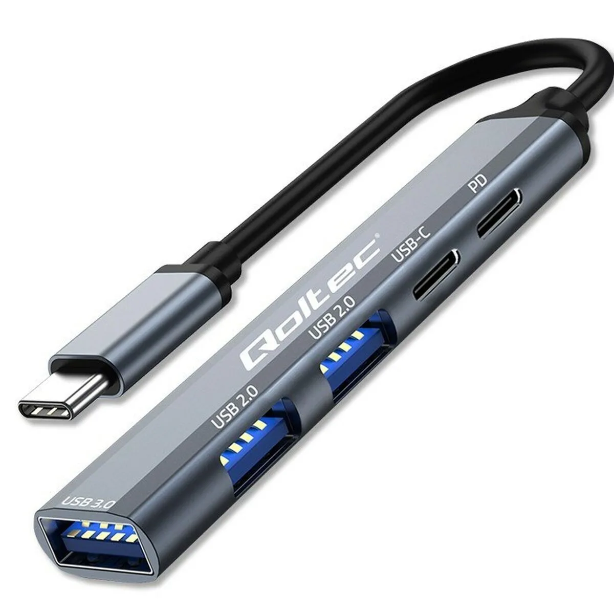 Qoltec USB 2.0 Hub με σύνδεση USB-C (53790) - Image 1