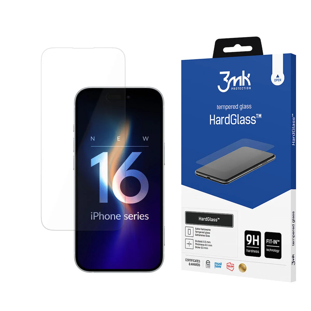 3MK Hardglass 0.3mm Tempered Glass (Apple iPhone 16 Pro Max) - Image 1