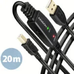 Axagon USB 2.0 Cable USB-A male - USB-B male Μαύρο 20m ADR-220B