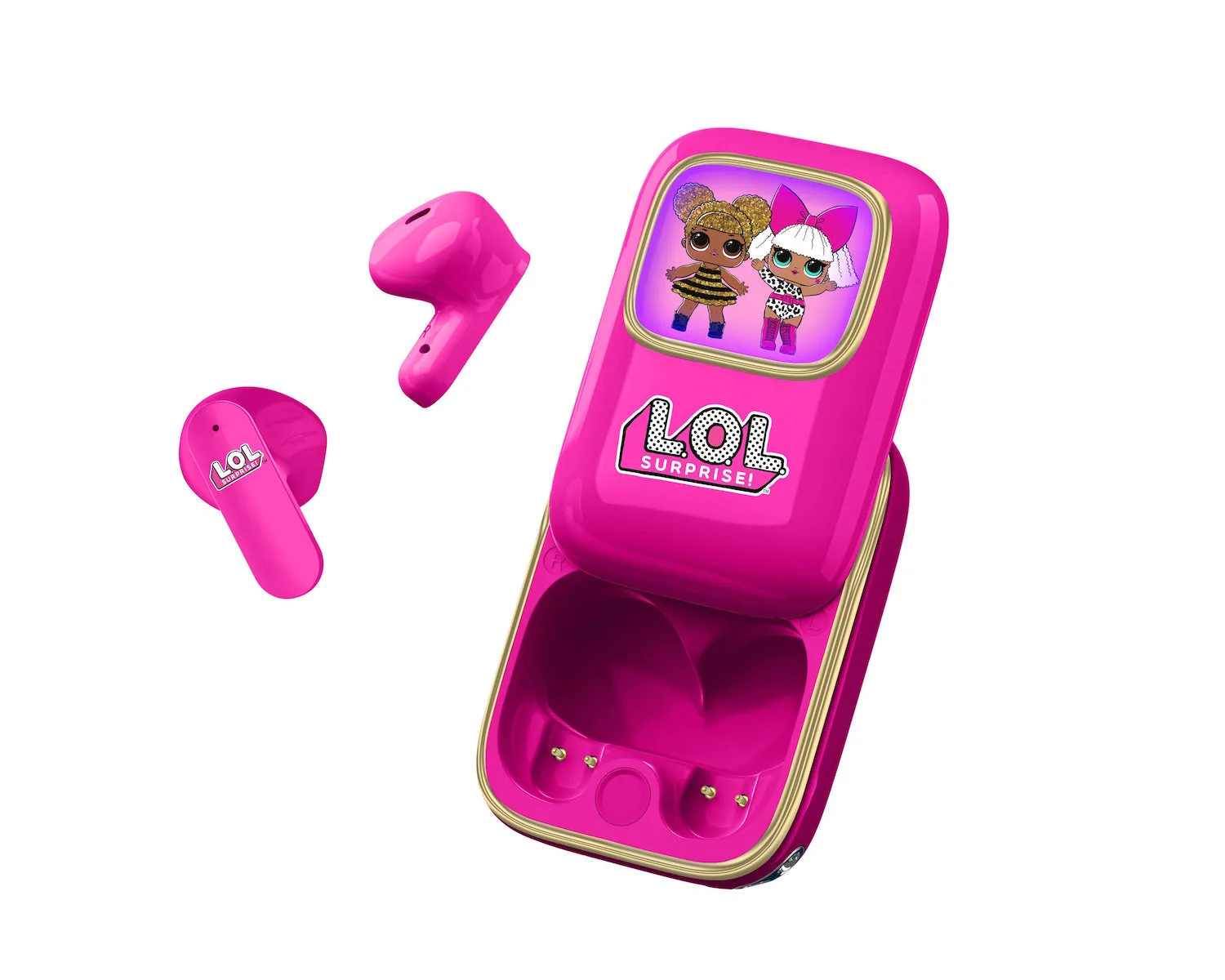 OTL LOL Surprise Slide In-ear Bluetooth Handsfree Ακουστικά με Θήκη Φόρτισης Ροζ - Image 1