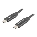 Lanberg USB 2.0 Cable USB-C male - USB-C 60W Μαύρο 1m (CA-CMCM-40CU-0010-BK)