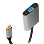 LogiLink Μετατροπέας USB-C / VGA male σε USB-C / VGA female Γκρι 1τμχ CUA0104