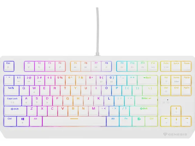 Genesis Thor 230 TKL Gaming Μηχανικό Πληκτρολόγιο Tenkeyless με Outemu Brown διακόπτες και RGB φωτισμό (Αγγλικό US) Λευκό - Image 1