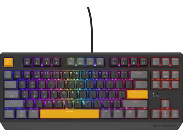 Genesis Thor 230 TKL Gaming Μηχανικό Πληκτρολόγιο Tenkeyless με Outemu Red διακόπτες και RGB φωτισμό (Αγγλικό US) Anchor Gray Positive - Image 1