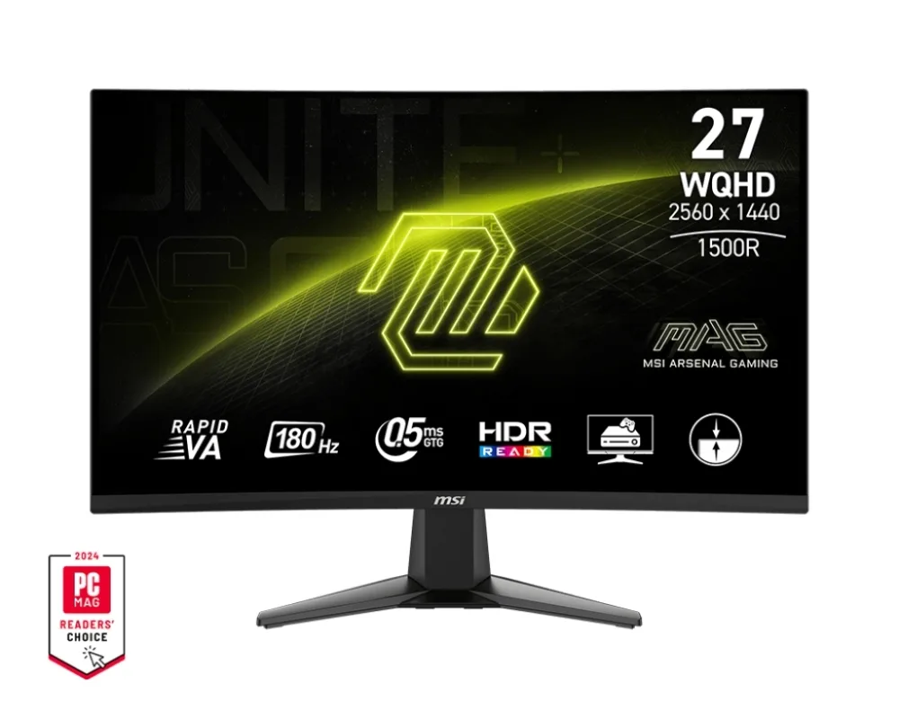 MSI MAG 27CQ6F VA Curved Monitor 27" QHD 2560x1440 180Hz με Χρόνο Απόκρισης 0.5ms GTG - Image 1