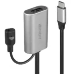 Lindy Μετατροπέας USB-C male σε 3.5mm / USB-A female Ασημί 1τμχ 43270