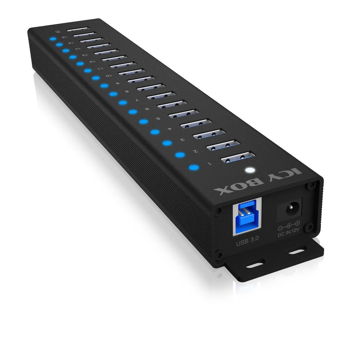 Icy Box USB 3.2 Hub 16 Θυρών με σύνδεση USB-A & Θύρα Φόρτισης και Εξωτερική Παροχή Ρεύματος (IB-HUB1717-U3) - Image 1