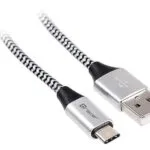 Tracer Braided USB 2.0 Cable USB-C male - USB-A Ασημί 1m TRAKBK46265