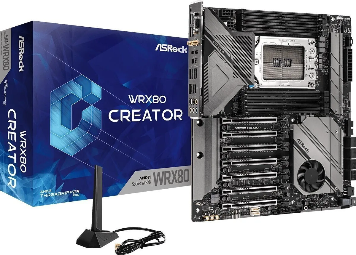 ASRock WRX80 Creator R2.0 Wi-Fi Motherboard Extended ATX με AMD SP3 Socket 90-MXBKH0-A0UAYZ - Image 1