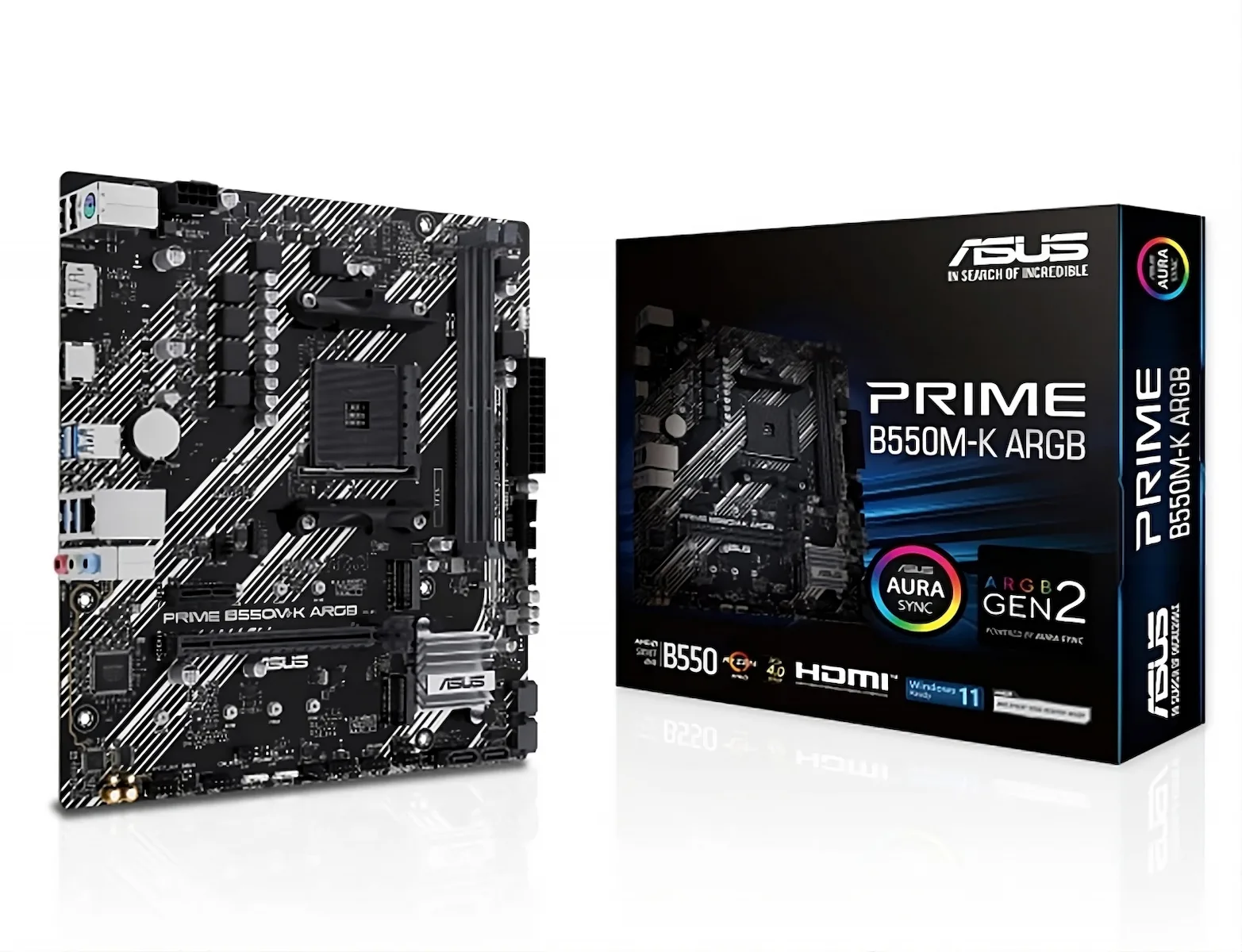 Asus Prime B550M-K ARGB Motherboard Micro ATX με AMD AM4 Socket 90MB1GC0-M0EAY0 - Image 1