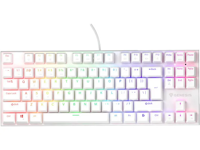 Genesis Thor 303 Gaming Μηχανικό Πληκτρολόγιο Tenkeyless με Outemu Peach Silent διακόπτες και RGB φωτισμό (Αγγλικό US) Λευκό - Image 1