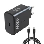 Rebeltec Φορτιστής με Θύρα USB-C και Καλώδιο USB-C - USB-C 45W Power Delivery / Quick Charge 3.0 Μαύρος (H1045)