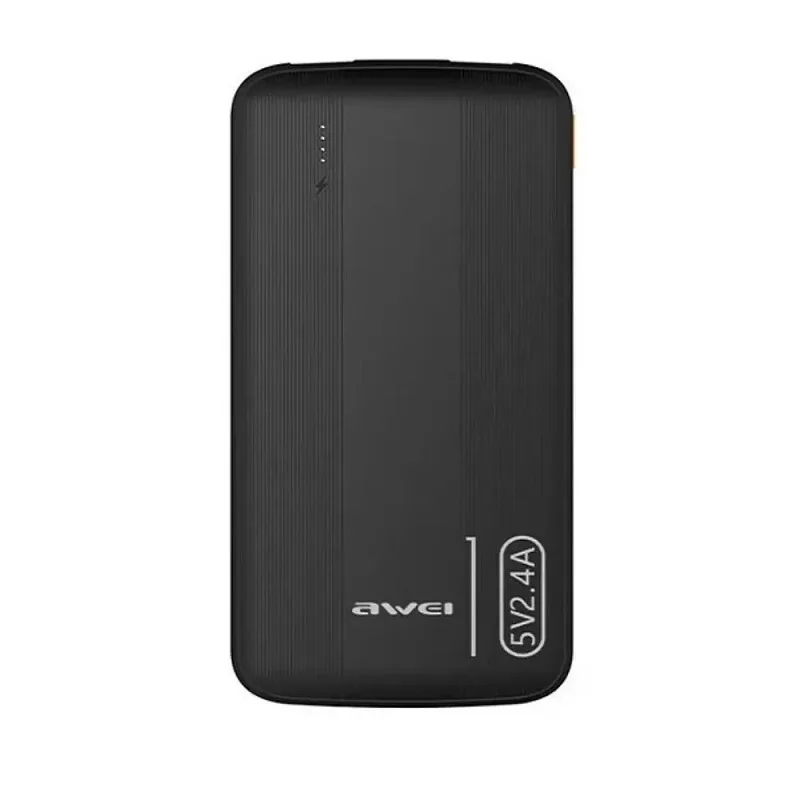 Awei P20K Power Bank 10000mAh με 2 Θύρες USB-A Μαύρο - Image 1
