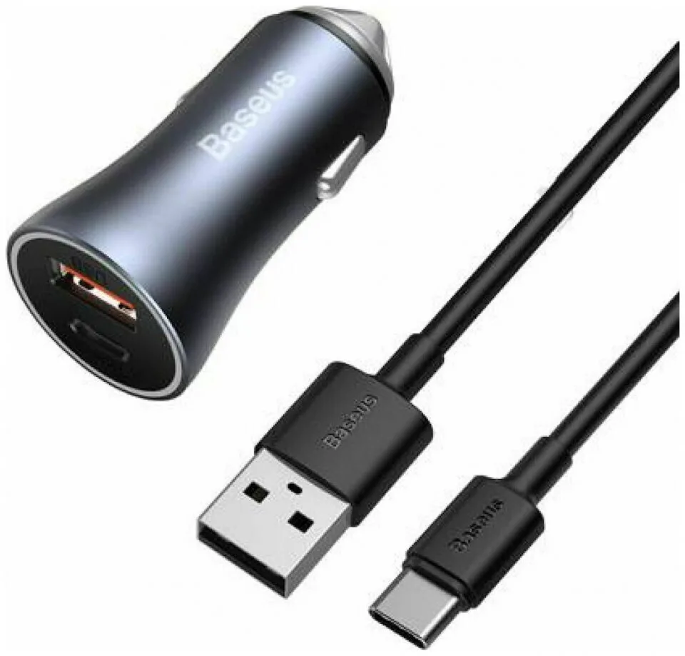 Baseus Φορτιστής Αυτοκινήτου Magic Car Charger 40W με Θύρες: 1xUSB 1xType-C Μαύρος TZCCJD-0G - Image 1