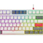 Krux PRO RGB Gaming Μηχανικό Πληκτρολόγιο με Gateron Yellow διακόπτες και RGB φωτισμό (Αγγλικό US) Λευκό