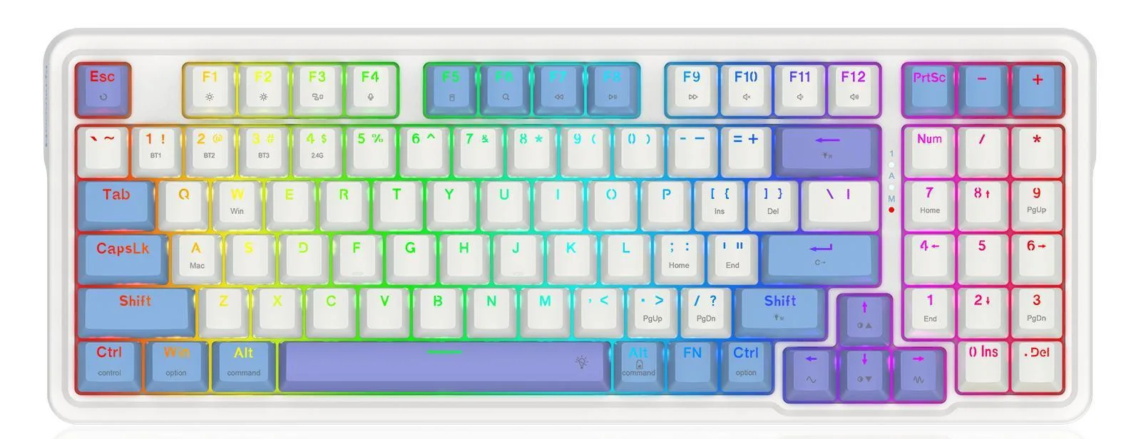 20240904143201_redragon_k664wbp_rgb_pro_gaming_michaniko_pliktrologio_me_rgb_fotismo_agliko_us_leyko Redragon K664WBP-RGB-PRO Ασύρματο Gaming Μηχανικό Πληκτρολόγιο με Cherry MX Red διακόπτες και RGB φωτισμό (Αγγλικό US) Λευκό - Image 1