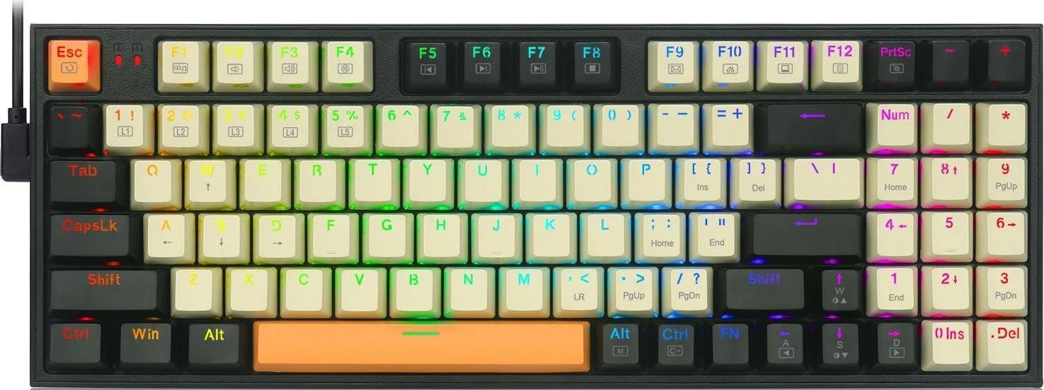 Redragon K636-CLO-RGB Kitava Gaming Μηχανικό Πληκτρολόγιο με RGB φωτισμό (Αγγλικό US) - Image 1