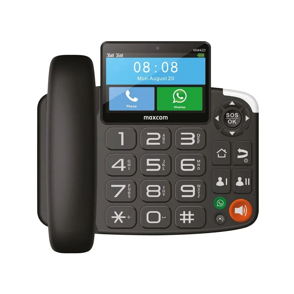 20240905103309_maxcom_mm42d_se_4g_ensyrmato_tilefono_grafeiou_gia_ilikiomenous_mayro MaxCom MM42D SE 4G Ενσύρματο Τηλέφωνο Γραφείου για Ηλικιωμένους Μαύρο - Image 1