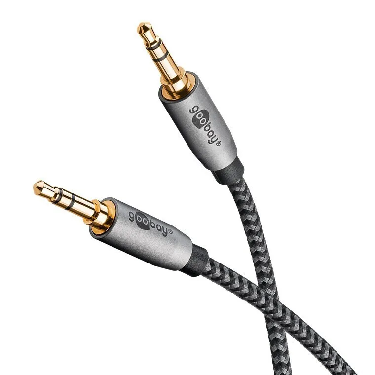 Goobay Plus 2m Textile 3.5mm Jack Audio Cable X2 - Image 1
