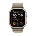 Apple Watch Ultra 2 Titanium 49mm Αδιάβροχο με eSIM και Παλμογράφο (Olive Alpine Loop - Large)
