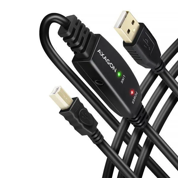 Axagon USB 2.0 Cable USB-A male - USB-B male Μαύρο 10m - Image 1