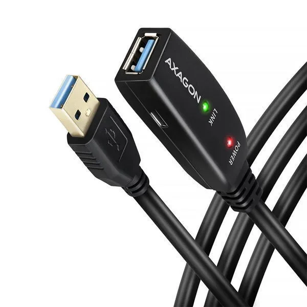 Axagon USB 3.0 Cable USB-A male - USB-A female Μαύρο 5m ADR-305 - Image 1