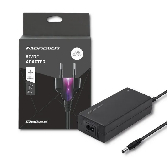 Desktop Power Supply 60w 12v 5a 5.5*2.1 + Power Cable - Image 1