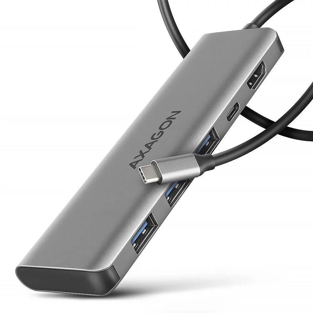 Axagon USB-C Docking Station με HDMI 4K PD Ασημί (HMC-5H) - Image 1