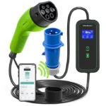 Qoltec Φορητός Τριφασικός Σταθμός Φόρτισης 7kW με Ενσωματωμένο Καλώδιο Type 2 (52477)