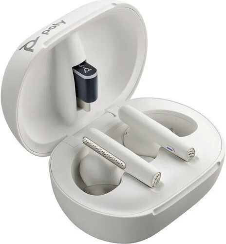 HP Poly Voyager Free 60/60+ Microsoft Teams Certified In-ear Bluetooth Handsfree Ακουστικά με Θήκη Φόρτισης Λευκά - Image 1