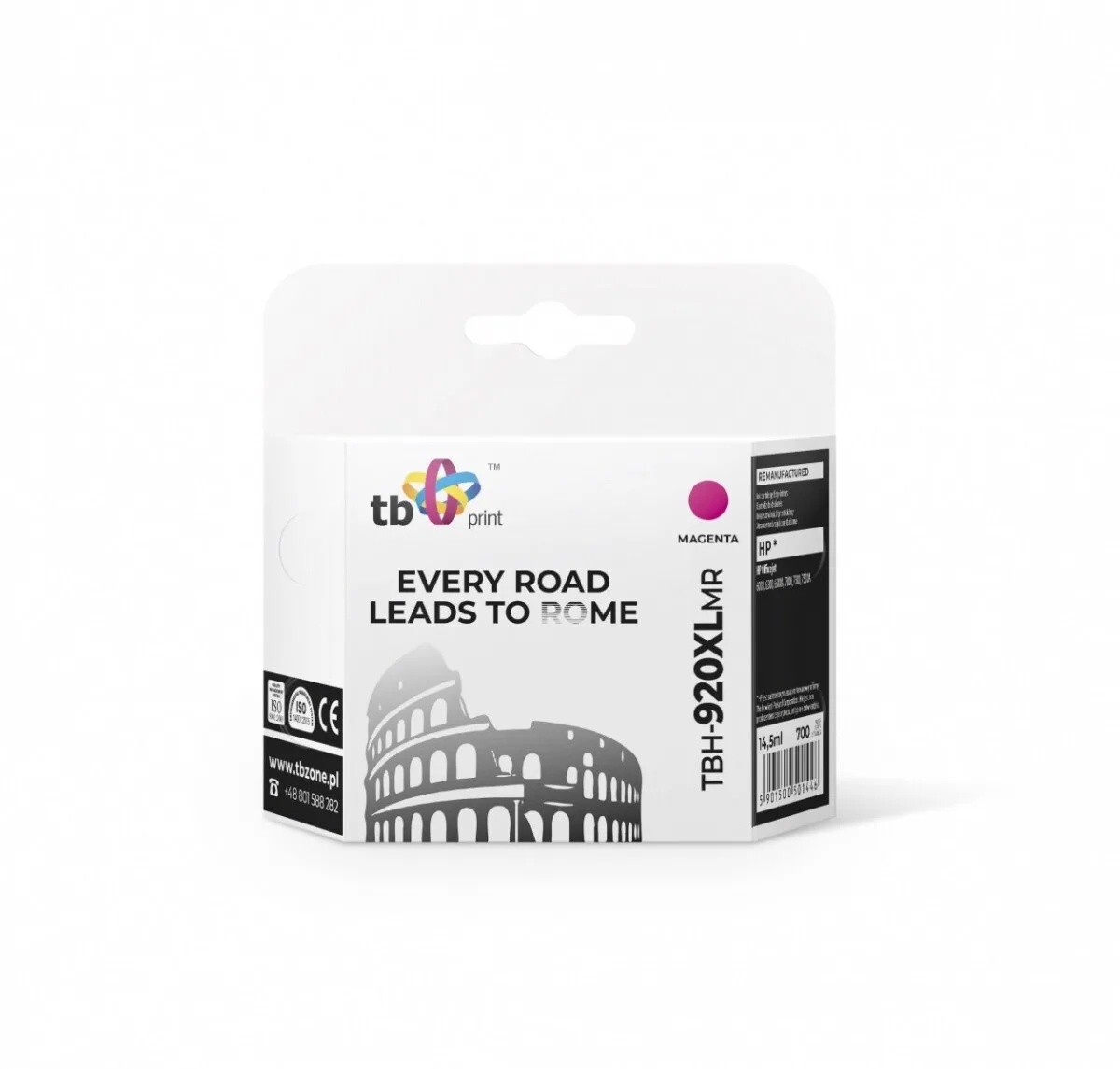 TB Print Συμβατό Μελάνι Εκτυπωτή InkJet HP TBH-920XLMR 700 Σελίδων 14.5ml Ματζέντα 1τμχ TBH920XLMR - Image 1