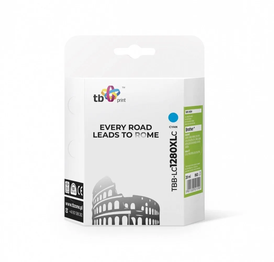 TB Print Συμβατό Μελάνι Εκτυπωτή InkJet Brother LC1280XL 20ml Κυανό 1τμχ - Image 1