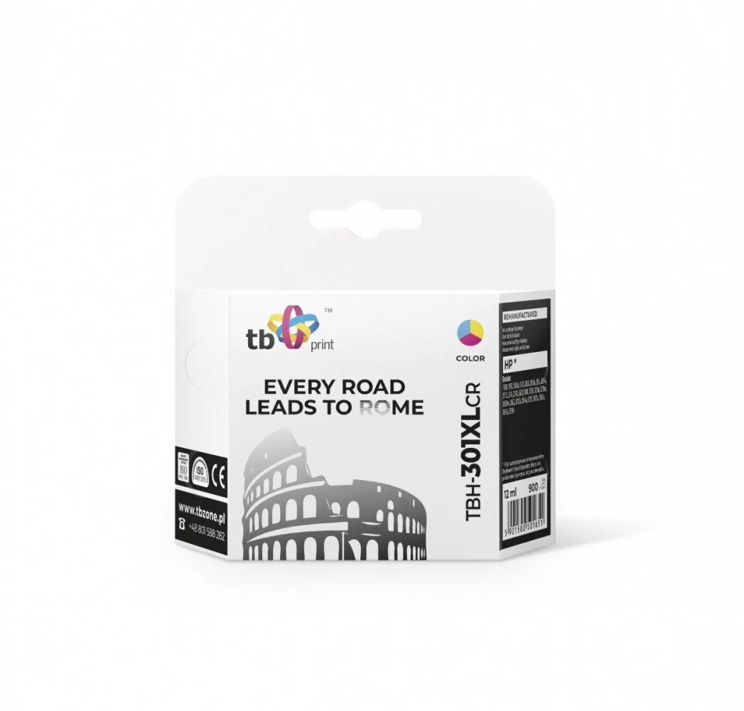 TB Print Συμβατό Μελάνι Εκτυπωτή InkJet HP DJ1050/2050XL Πολλαπλό (Color) 1τμχ TBH301XLCR - Image 1