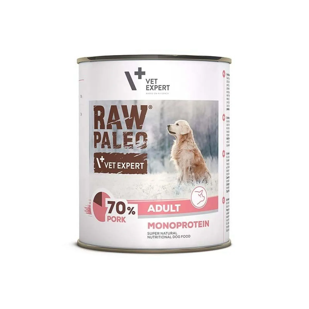 VetExpert Raw Paleo Υγρή Τροφή Σκύλων σε Κονσέρβα με Χοιρινό χωρίς Σιτηρά & Γλουτένη 800gr - Image 1