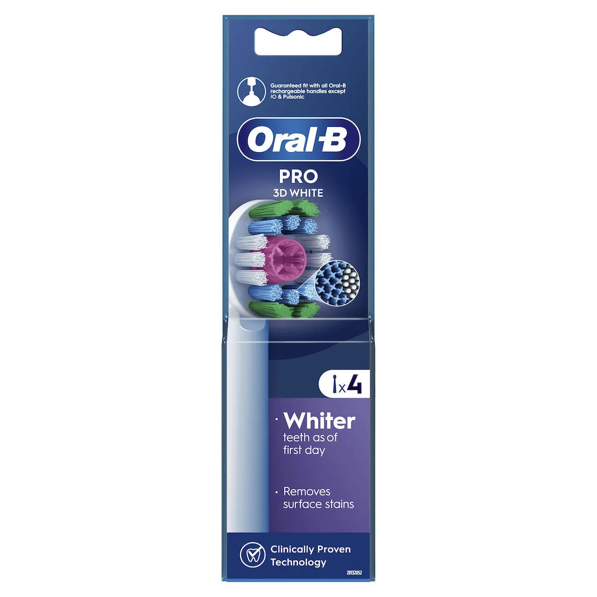 Oral-b Pro 3d White Electric Toothbrush Heads Ανταλλακτικές Κεφαλές Ηλεκτρικής Οδοντόβουρτσας 4 Τεμάχια - Image 1