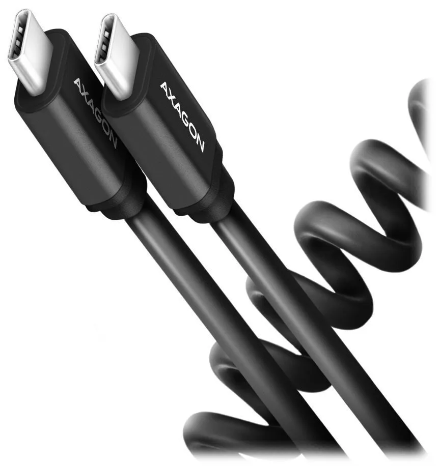 Axagon Spiral USB 2.0 Cable USB-C male - USB-C 60W Μαύρο 0.6m (BUCM-CM10TB) - Image 1