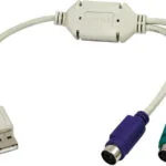 LogiLink AU0004A Μετατροπέας USB-A male σε PS/2 2x female Λευκό 1τμχ