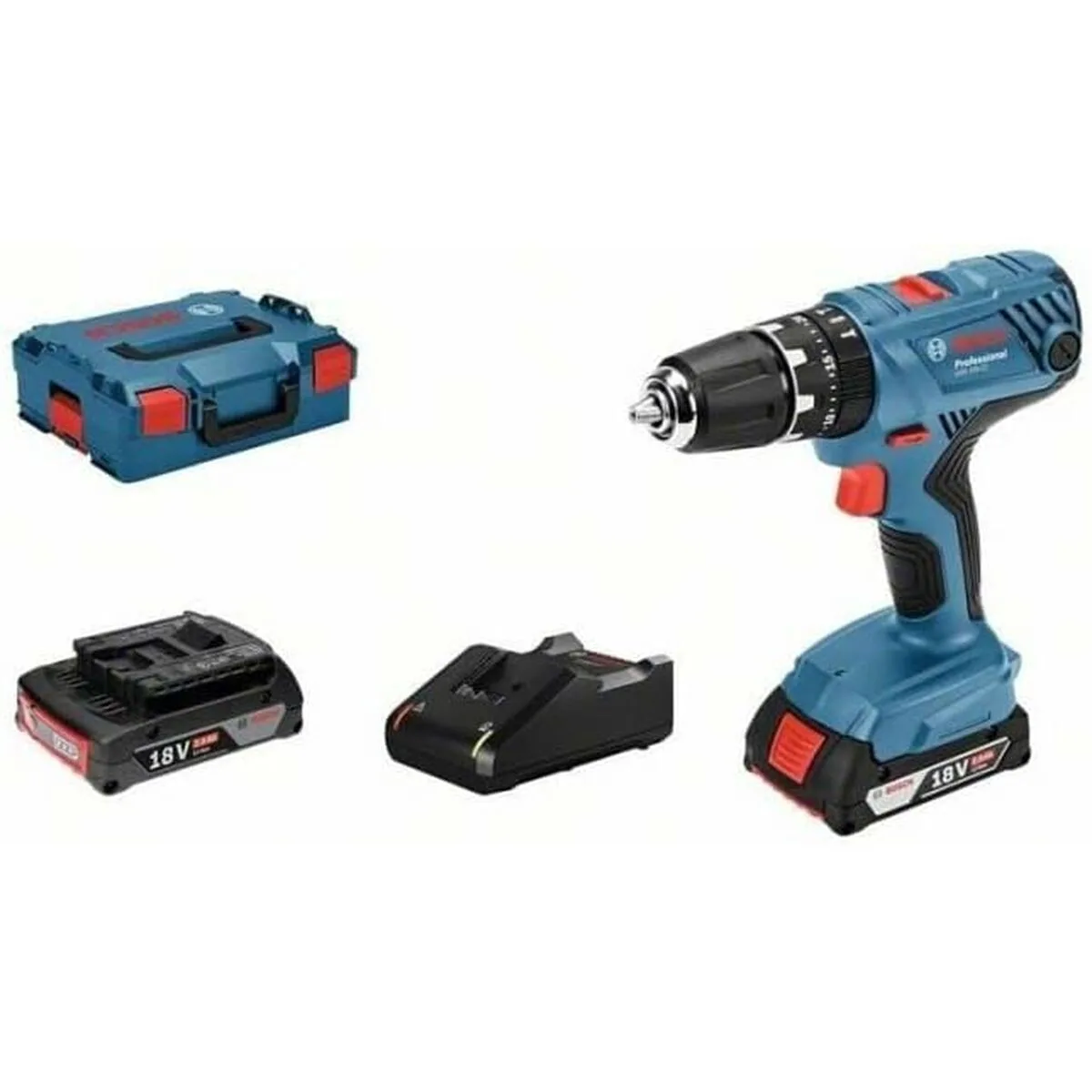 Bosch Pro GSB 18V-21 Κρουστικό Δραπανοκατσάβιδο Μπαταρίας 18V 2x2Ah 06019H1109 - Image 1