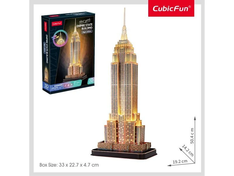 20241015142617_puzzle_3d_37_kommatia_l539h Empire State Building Led Edition Puzzle 3D 37pcs L539H - Image 1