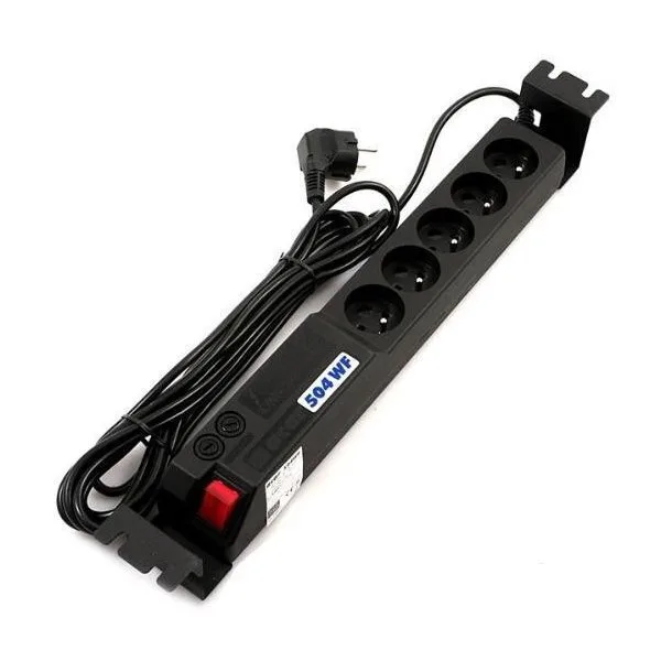 Acar 19" Distribution Panel 5x230v Čsn 3m Cable Surge Protection Interference Filter 2x Fuse - Image 1