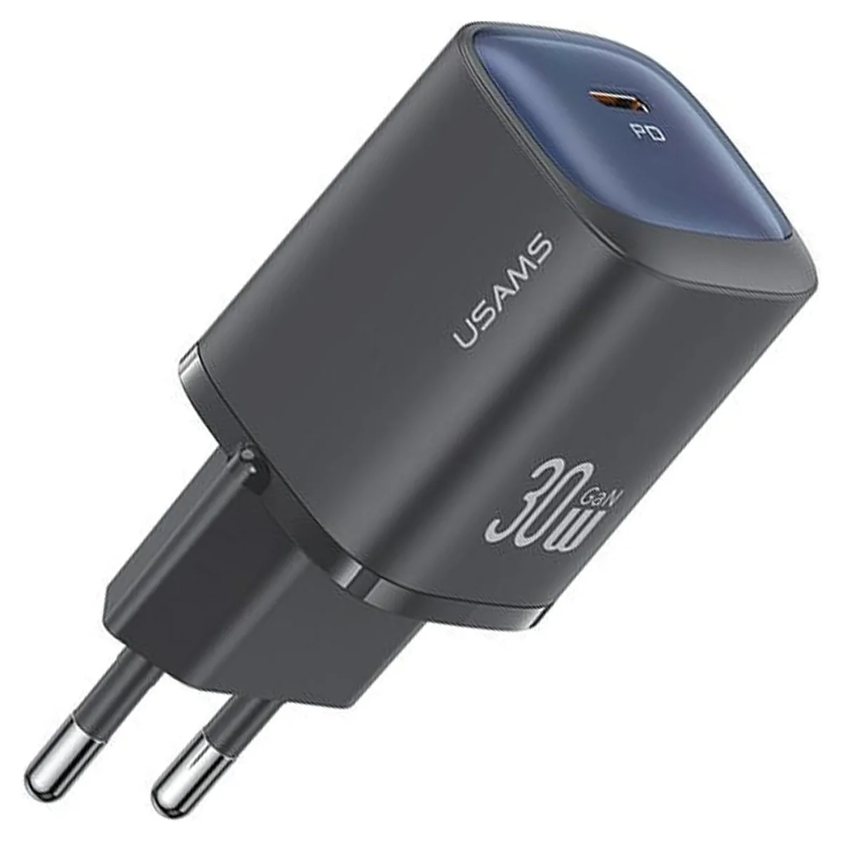 Usams Φορτιστής Χωρίς Καλώδιο GaN με Θύρα USB-C 30W Power Delivery Μαύρος (CC251) - Image 1