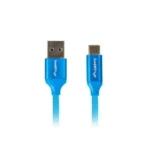 Lanberg Braided USB 2.0 Cable USB-C male - USB-A Μπλε 1m (CA-USBO-22CU-0010-BL)